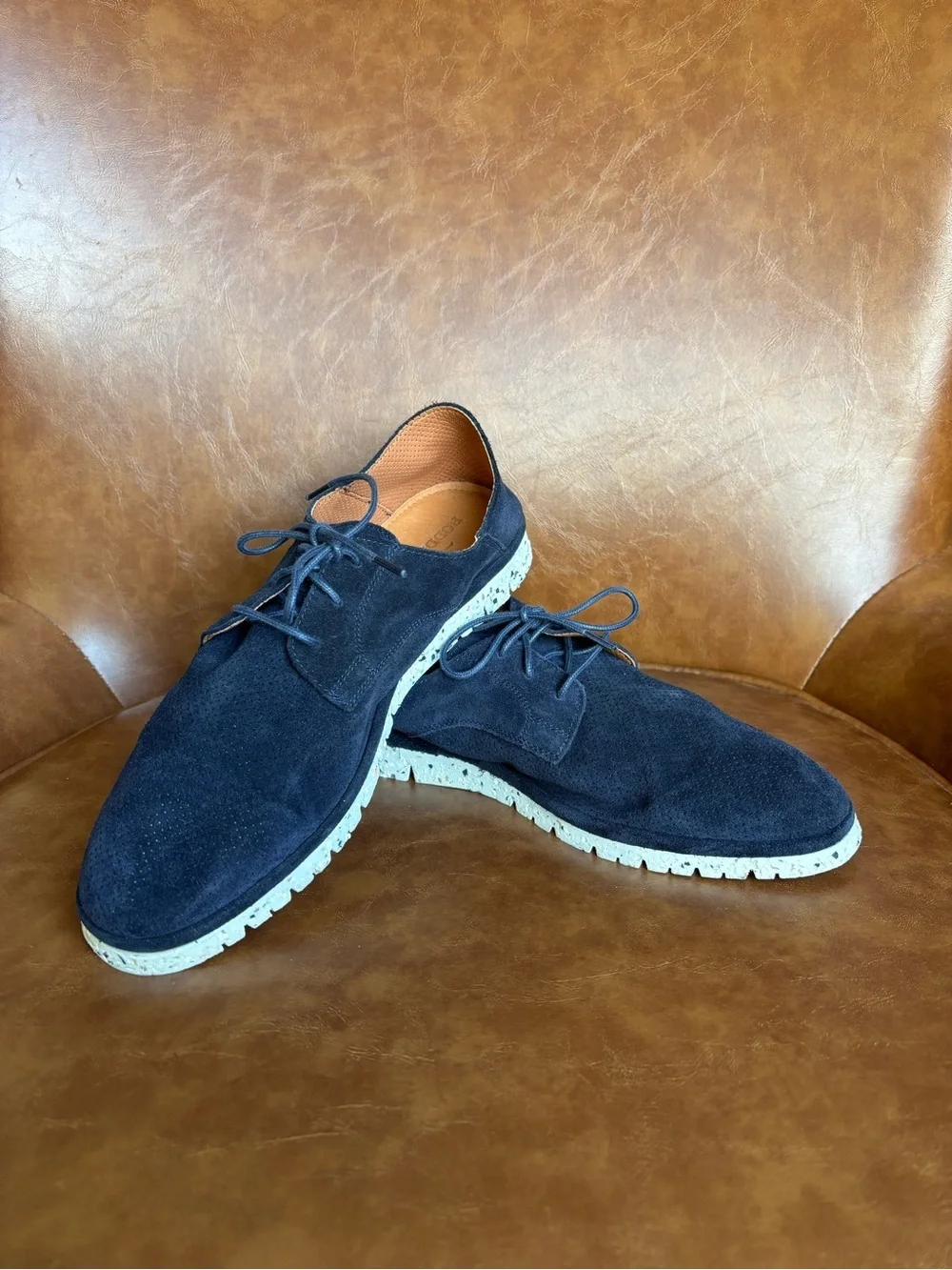 Rodd & Gunn Navy Suede Perforated Derby Comfort Shoes Men’s 44